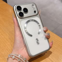 Luxury Matte Plating for Magsafe Case for iPhone 18 17 Pro Max 16 15 Hard Shockproof Lens Film Translucent Cover for iPhone Air