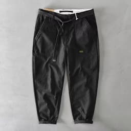 Autumn Summer Wide Leg Cotton Work Trousers Men's Cone Straight Loose Wear Resistant Pocket Pants Retro Wash Casual Workwear