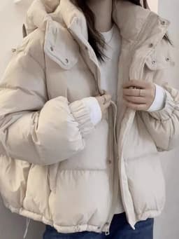 High Quality Thickened Hooded down Cotton Jacket for Autumn Winter Short Stylish Versatile Small Size Teenage Girl Coat