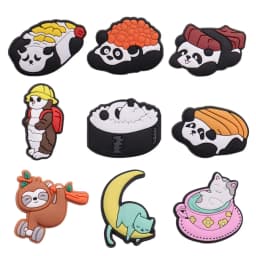 1-14Pcs Cartoon Anime Cat Monkey Mouse Bear Pig Animals PVC Shoe Charms Designer Decorations Clog Fit Wristbands