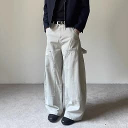 IEFB American Style Men's Casual Trousers Solid Color Patchwork Casual Washing Bottom Wide Leg Straight Male Pants Vintage 9X684