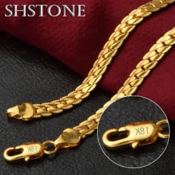 18K Gold 925 Sterling Silver 6mm Full Sideways Necklace 8/18/20/24 Inch Chain For Woman Men Fashion Wedding Engagement Jewelry