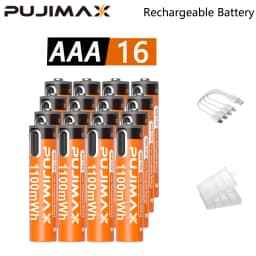 PUJIMAX AAA 1100mWh 1.5V Rechargeable Battery - Lithium-Ion, Multiple Quantity Options, Stable Voltage, Included Charging Cable, Suitable for Remote Controls, Keyboards, Wireless Mice, Drones, Alarm Clocks, Doorbells, Charging via Type-C Data Cable.