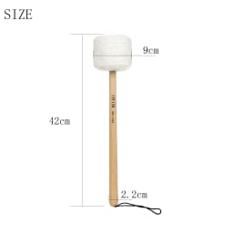 IRIN Professional Sound Healing Gong Mallet Beech Handle Lamb Wool Felt Head for Singing Bowl Meditation Percussion Accessories
