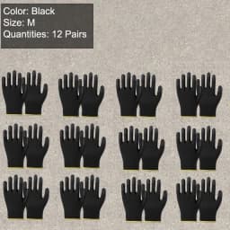 2/6/12 Pairs Nylon Knitted Gloves With PU Coated Work Safety Gloves Gardener Builder Driver Mechanic Protective Gloves Supplies