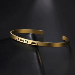 Lemegeton Engraved Name Bracelet Custom Roman Number Date Bangle Stainless Steel Jewelry Personalized Cuff Bracelet Mom Gifts