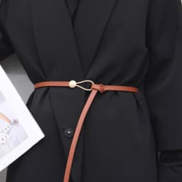 New Thin Leather Belt Women Bow Leisure Belts For Female Loop Strap Belts Knotted Dress Coat Decor Waistband Accessories