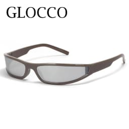 Narrow Rectangle Y2K Sunglasses 2025 Luxury Brand Punk Wrap Arou7.85