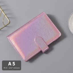 A6/A5 Macaroon Glitter Color PU Leather DIY Binder Only Cover Diary Agenda Planner Paper Cover School Stationery