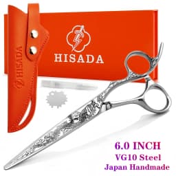 HISADA Barber Scissors Japanese Handmade VG10 Material Scissors 6-7 Inch Rose Gold Scissors Professional Hairdressing Scissors