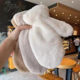 Imitation Rabbit Fur Gloves Women Winter Gloves Windproof Plush Thick Keep Warm Plush Faux Fur Gloves Soft Full Fingers Mittens
