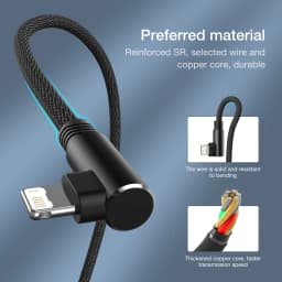2m 3m 90 Degree Fast Charge USB Cable For iPhone 14 13 12 11 Pro Max XS XR 8 7 6 Plus SE iPad Apple Wire Data Charger Cord 2 3 m