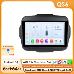 6115 Carplay 4G-LTE 9" Car Radio Android for Jeep Renegade 2016-2020 Multimedia Player Navigation GPS 2 Din Stereo DSP Autoradio