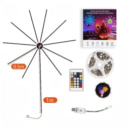200+ Mode Smart RGBIC Firework Light APP Control USB 5V LED Strip Light Bluetooth Neon Strip Christmas Party Bedroom Decor Light