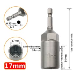 6mm -19mm Deepen Inner Hexagon Sleeve Electric Drill Sleeve Pneumatic Socket Head for Nut Wrench Hand Tools Electric Screwdriver