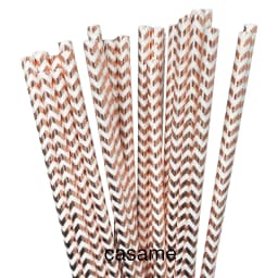 Gold Rose Gold Paper Straws Strip Dot Drinking Straw Disposable Tableware Party Supplies Wedding Birthday Party Decoration Kids