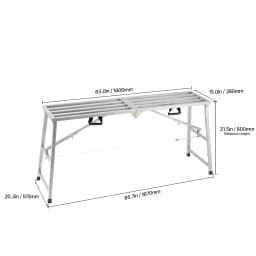 SucceBuy Work Platform 3 Gear Folding Steel Step Ladder Portable Scaffolding Platform 400 lb Load Stool to Cleaning &Washing