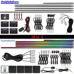 6/10/18 in 1 Car Ambient Light 64 Colors RGB Symphony Streamer Acrylic Hidden Music LED Strip Atmosphere Lamp Kit APP Control