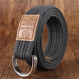 New men's and women's Korean version 16 color double loop buckle canvas belt 43 inch casual pants canvas belt youth pants belt