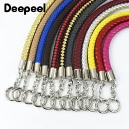 1Pc 30/40/50/60cm Colored Leather Woven Rope Bags Strap Handles Handbag DIY Handmade Replace Shoulder Straps Bag Accessories