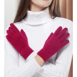 Winter Women Keep Warm Touch Screen Plus Cashmere Thicken Cycling Elasticity Knitting Wool Gloves Fashion Elegant Female Slim