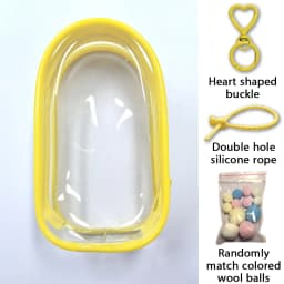 For Mini Labubu Pin For Love V4 Transparent Colorful Protector Case Doll Accessories Plush Doll Display Bag Outdoor Keychain Toy