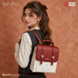 Pinky Harry Potter Backpack Mini Satchel Bag Vintage Preppy Style Handbag for Commuting Outing Gifting for Fans Students Women