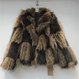 DEAT Women 2026 Winter Patchwork Design Contrast Color Plaid Jackets Women Faux Fur Thickened Warm Hidden Button Coat 11C573