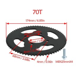 Reinforced 219H 112 Links Driven Chain or 70T Rear Sprocket For Racing Go Kart Karting Rotax