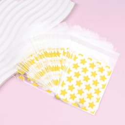 50pcs OPP Star Printed Packaging Bags Self-Adhesive Bags Jewelry Crafts Packaging Bags Transparent Packaging Ziplock Bags