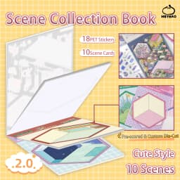 HEYBAO Anniversary Mini Scene Book | Japanese Retro Comic Stickers & Cards, for Journal & Scrapbook Decor