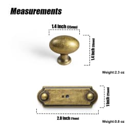 Goo-Ki Low Profile Antique Brass Cabinet Pulls Double Hole Centers(11.4''/12.6'') Zinc Alloy Handle for Drawer Cupboard Wardrobe