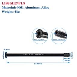 Thru Axle Skewers For MTB Road Bike Frame Fork High Strength M12/M15 Shaft Skewers For 100/110/142/148 Frame Fork Thru Axle Hub