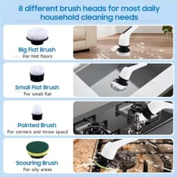 9 in 1Electric Spin Scrubber,Cordless Cleaning Brush Shower Scrubber – Adjustable Extension Handle Waterproof for Tub Tile Floor