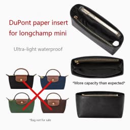 Bag Organizer Insert For Longchamp Mini Dupont Paper Bag Insert Storage Lightweight Bag Support Waterproof Bag Accessory