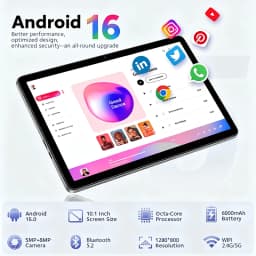 10.1 Inch Tablet Android 16 8-Core Tablets 32GB(8+24)+128GB 1TB Expansion 7000mAh WiFi 5 5MP+8MP Keyboard Mouse PC PAD Set