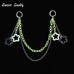 ITA Bag Decoration – Adjustable Chunky Chain Strap with Shiny Colorful Pendant, DIY Handmade Belt-Style Accessory for Bags