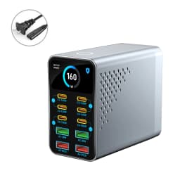 USB Type C GaN Charger Ai Display 10 in 1 Desktop Power Station Fast PD Charge For iPhone 17 Pro Max MacBook Air