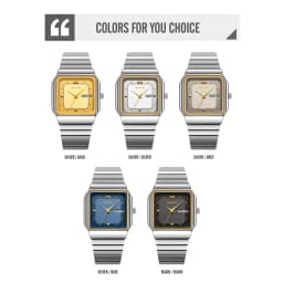 SKMEI 9414 Simple Square Dial Calendar Week Stainless Steel Strap Quartz Watch Men's Waterproof Business Mens Watch Reloj Hombre