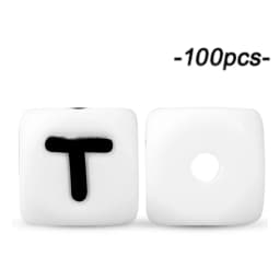 100Pcs 12mm Letter Silicone Beads for DIY Name Jewelry Making Bracelet Necklace Beaded Pen Accessories Keychain Beads Craft
