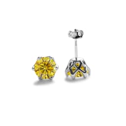 Real 925 Sterling Silver Classic Round Stud Earrings 0.5/1/2CT*2 D Color Moissanite Fashion Jewelry Womens Earrings For Party