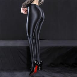 M L XL Plus Size Back Seam Leg Slim Pantyhose Satin Glossy Pencil Pants Women Fitness Yoga Leggings Oil Shiny Party Club Tights