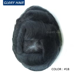 OS106 0.05-0.06mm Male Thin Skin Double Knot Hair Toupee 100% Density Indian Human Hair Prosthesis For Bald Men Hair Loss
