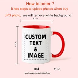 Custom Photo and Text Coffee Mug - Personalized Tea Cup Mugs for Valentine's Day, Christmas Gift