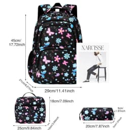 Cute Student Backpack 3pcs/set Primary Schoolbag Rabbits and quicksand Kawaii Student Backpack Teenage Girls Handbag Rucksack