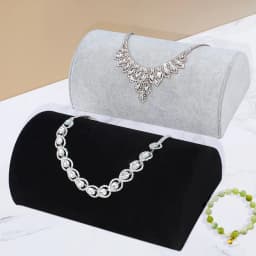 1 Piece, Flannel Half-Round Pillow Necklace Display Stand for Necklace and Bracelet Display and Storage
