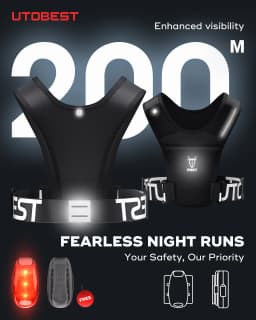 UTOBEST UTR111 Lightweight Running Vest with Led Light Mobile Phone Bag for Training