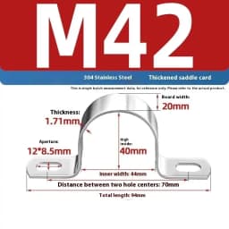 1Pcs Thickened U-Tube Strap Clamp Stainless Steel Horseback Wire Throat HoopCable Fastener Clips Applicable To Pipe OD 8-200mm