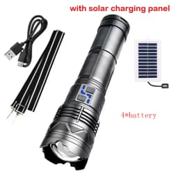 5000LM Ultra Bright Tactical Light Built-in Battery Powerful P70 LED Flashlights Emergency Spotlight Telescopic Zoom Flash Light