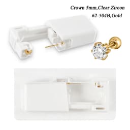 1PC 24K Gold Plated Earring Disposable Ear Piercing Unit Nickel Free Ear Studs with Ball Clasp Safety NO PAIN Piercer Machine